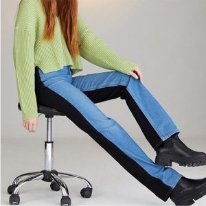 NWOT Pascun eco blue & black paneled boyfriend jeans Size 26